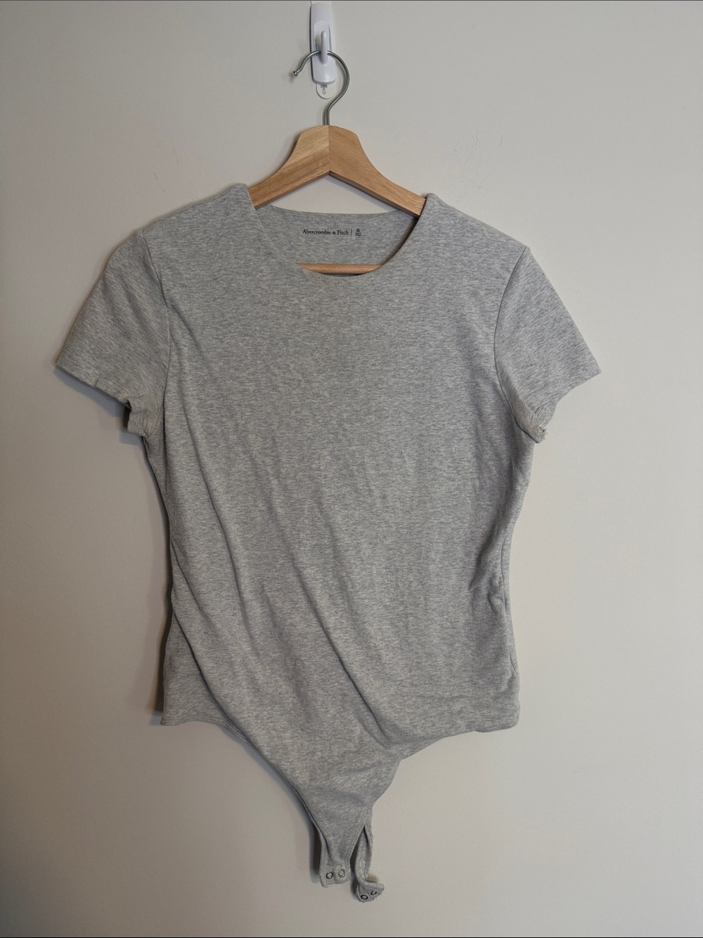 Abercrombie & Fitch Light Heather Gray Short Sleeve Bodysuit